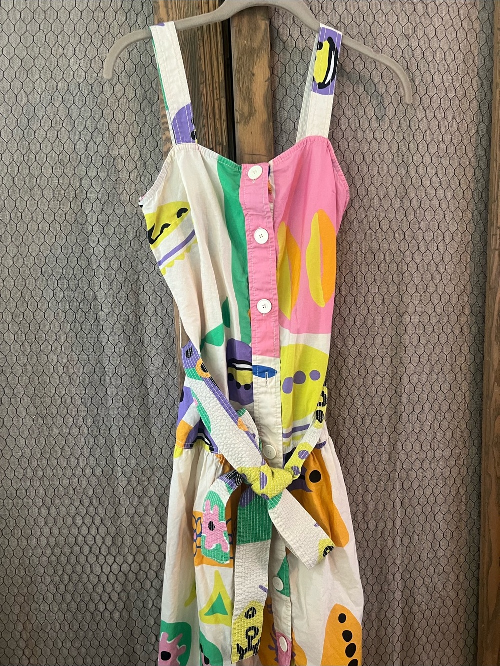 Zara Pink Green Yellow Multicolor Printed Sundress